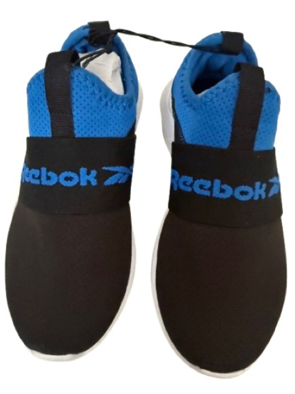 Reebok Kids Sneakers Size 11 Black Blue Slip On Shoes, Walking, Running, Play